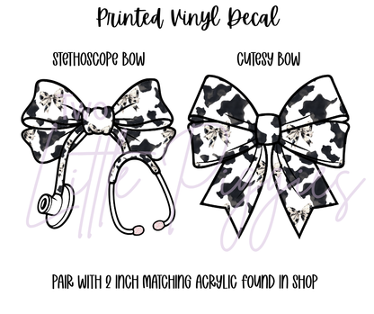 Printed Vinyl - Cow Print and Bows