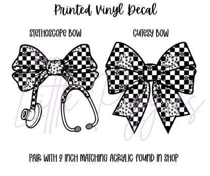 Printed Vinyl - Floral Checker Ghost