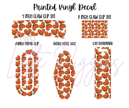 Printed Vinyl - Basketball Hearts