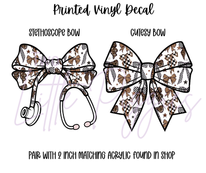 Printed Vinyl - Leopard and Checkered Bows