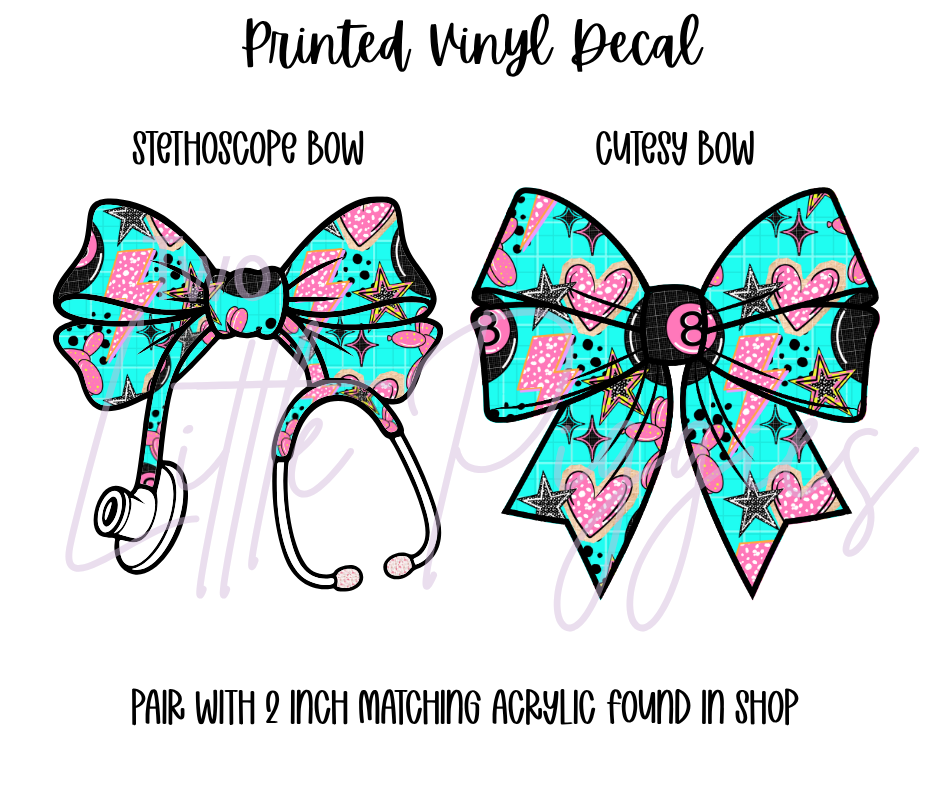 Printed Vinyl - Pink and Teal 8 Ball