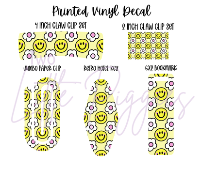 Printed Vinyl - Cutesy Smiles and Daisies