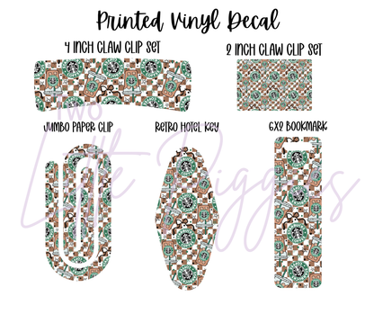 Printed Vinyl - Starbucks Checkered