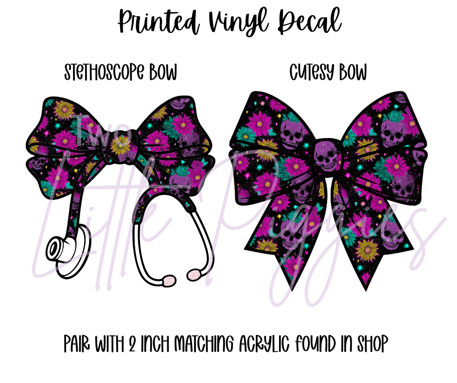 Printed Vinyl - Skelli Flowers