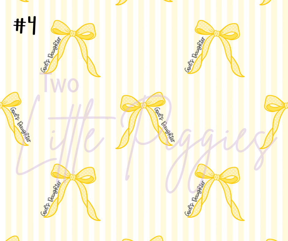 Printed Vinyl - God's Daughter Bows