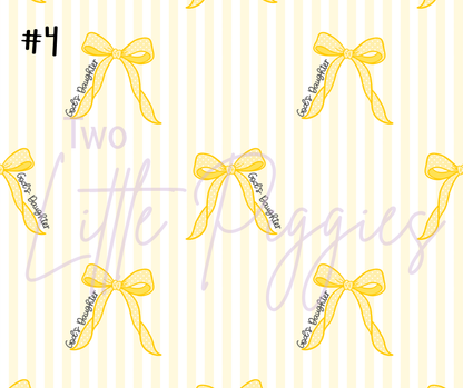 Printed Vinyl - God's Daughter Bows