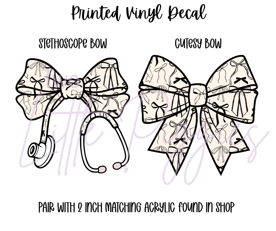 Printed Vinyl - Black Coquette Bows