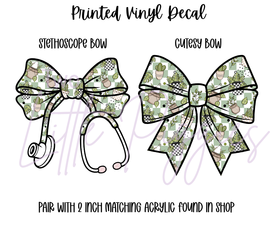 Printed Vinyl - Checkered Plants