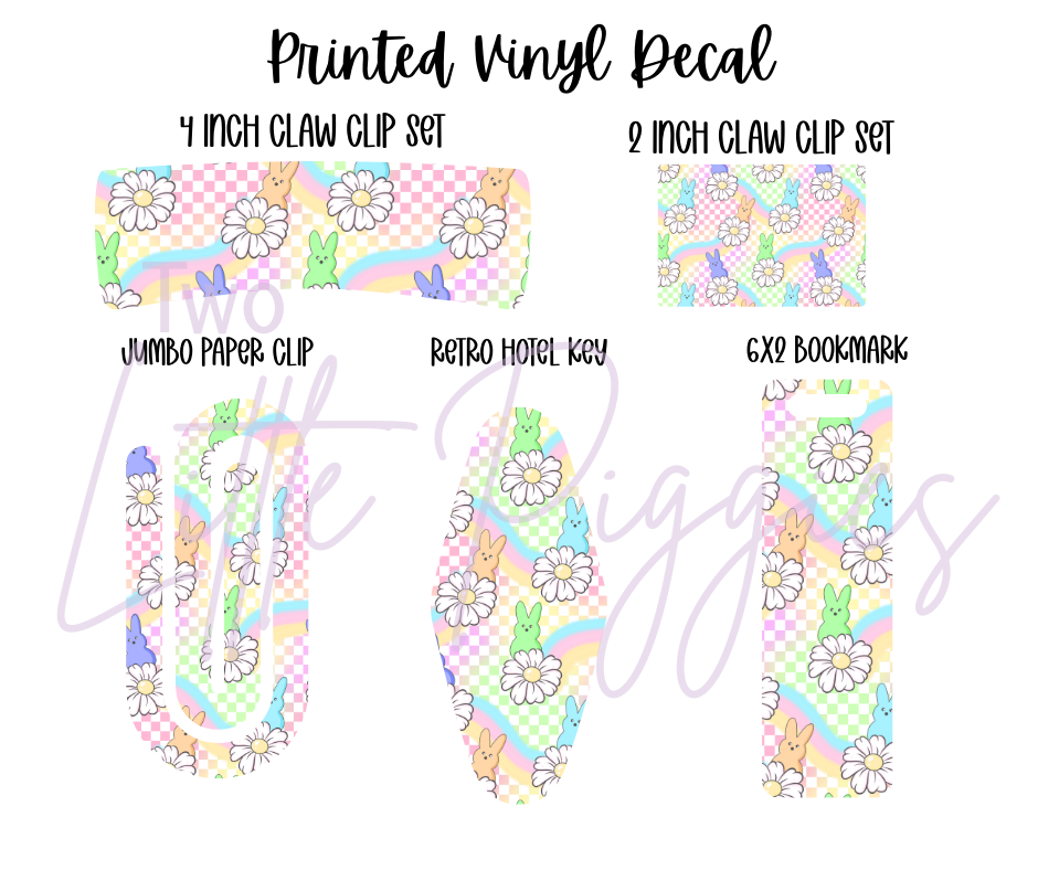 Printed Vinyl - Checkered Candy Bunny
