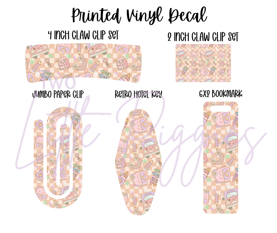 Printed Vinyl - Back to School - Checkered