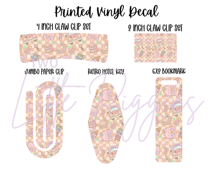 Printed Vinyl - Back to School - Checkered