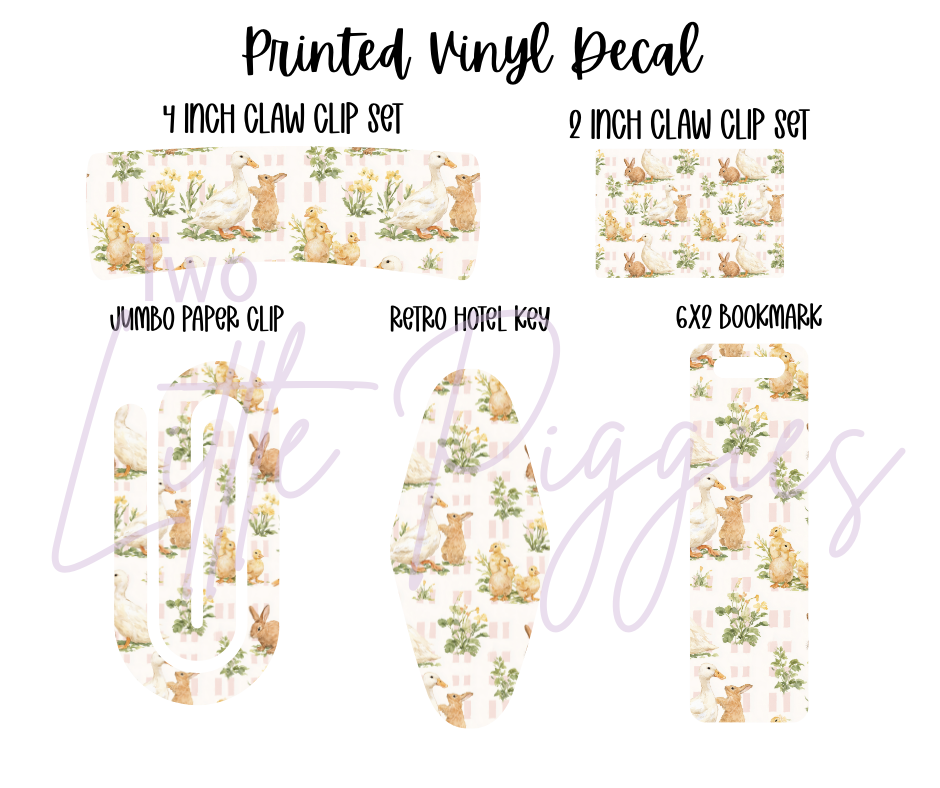 Printed Vinyl - Springtime Animal Doodle