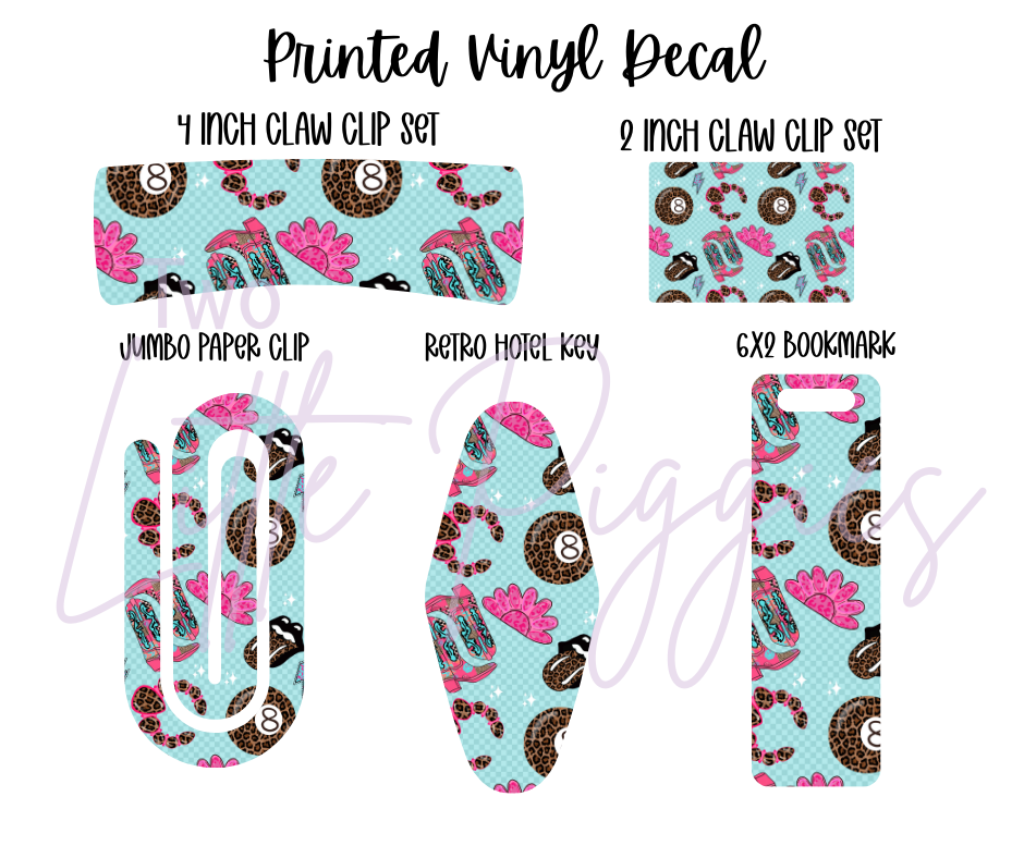 Printed Vinyl - Western Leopard 8 Ball