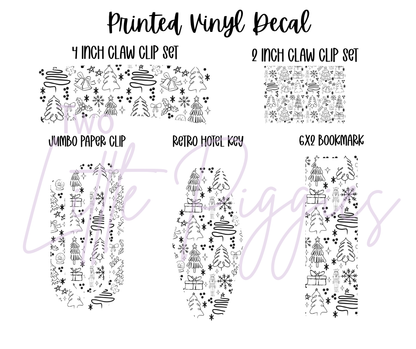 Printed Vinyl - Sassy Exclusive - Christmas Doodle