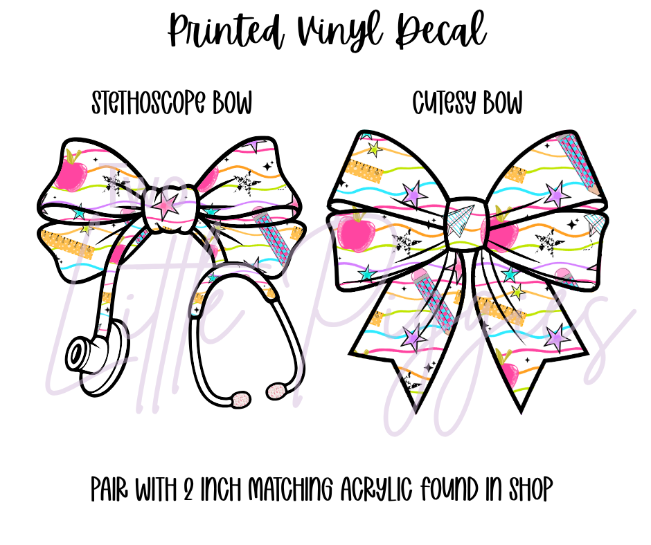 Printed Vinyl - Wavy School Supplies