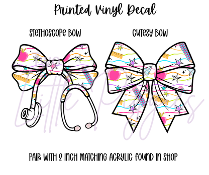Printed Vinyl - Wavy School Supplies