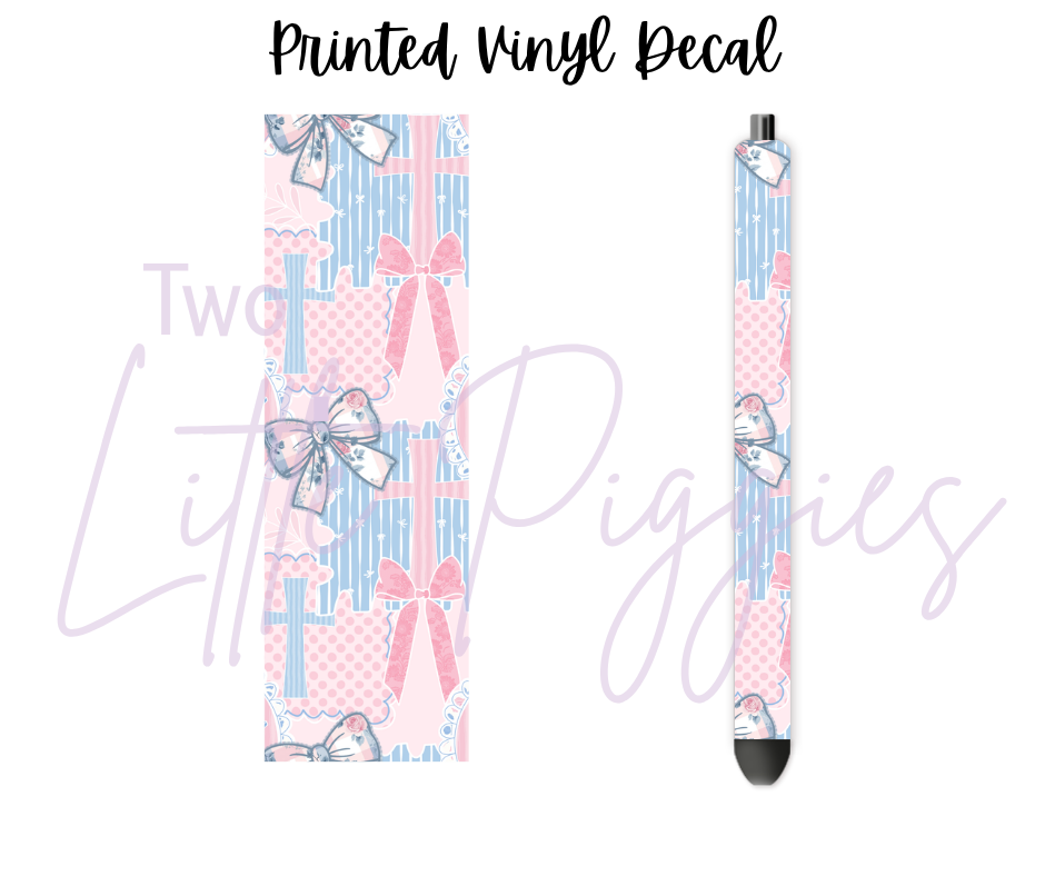 Printed Vinyl - Crosses and Bows