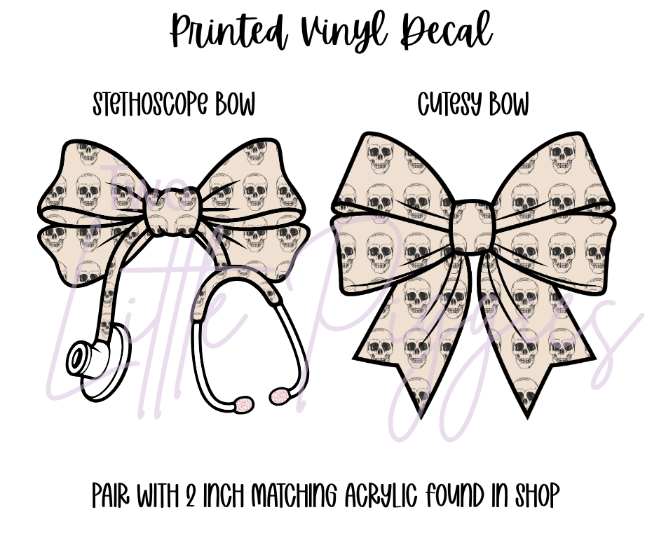 Printed Vinyl - Black and Cream Skulls