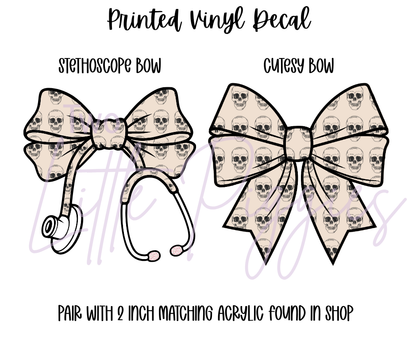 Printed Vinyl - Black and Cream Skulls