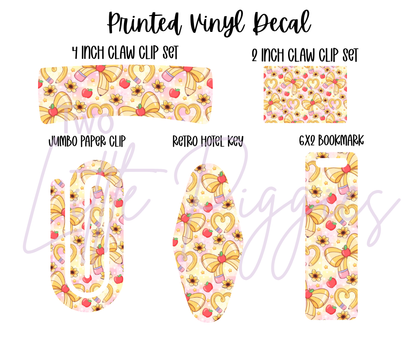 Printed Vinyl - Back to School - Heart Pencil Bow
