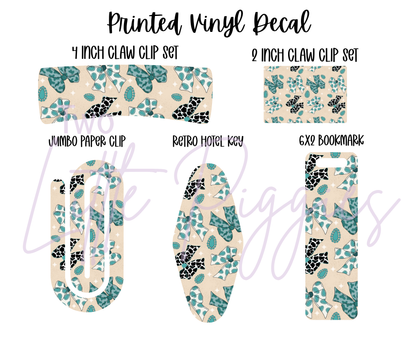 Printed Vinyl - Western Teal Bows