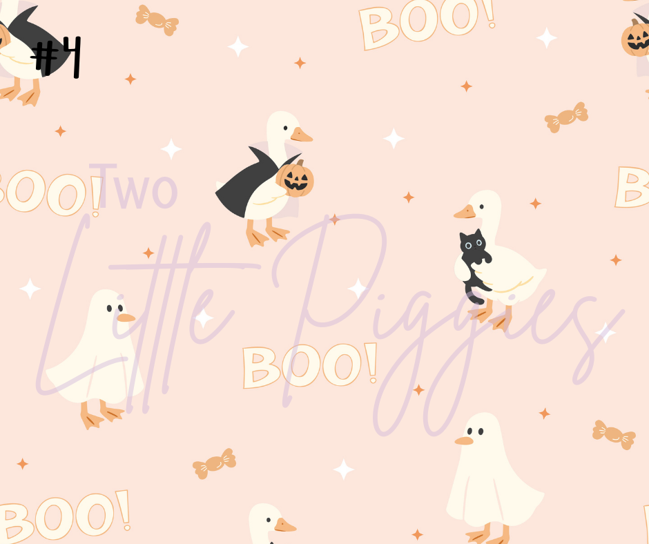 Printed Vinyl - Halloween Spooky Goose - Pink and Orange