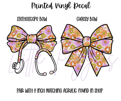Printed Vinyl - Retro Halloween Flowers