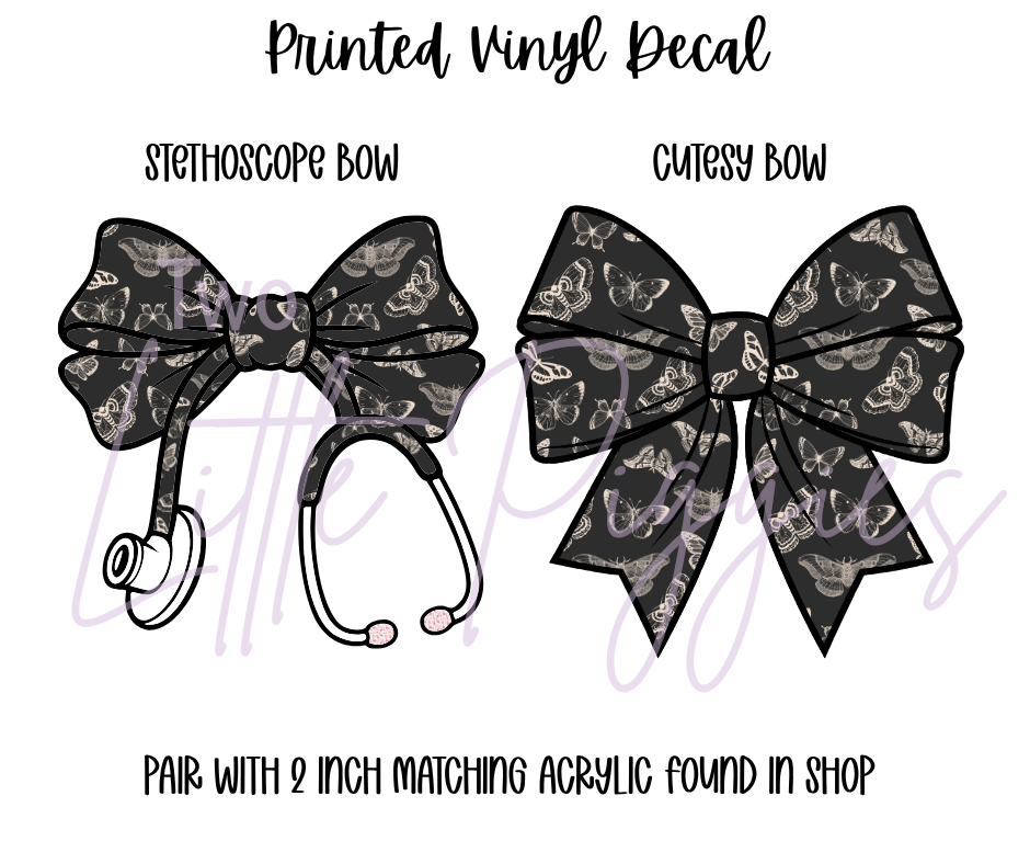 Printed Vinyl - Black and Cream Moths