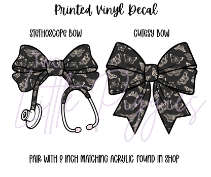 Printed Vinyl - Black and Cream Moths