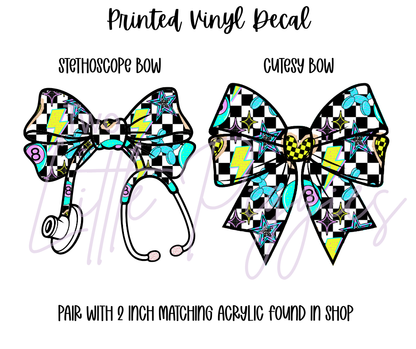 Printed Vinyl - Neon Checker 8Ball