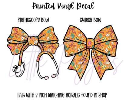 Printed Vinyl - Orange Boho Flowers