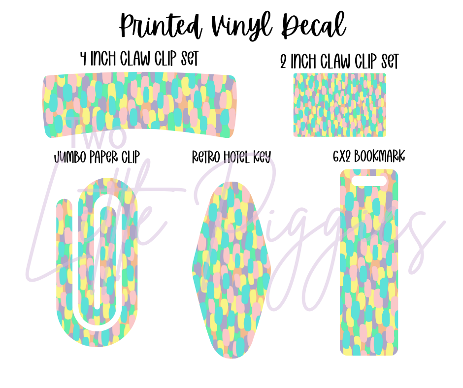 Printed Vinyl - Brushstroke - Pastel