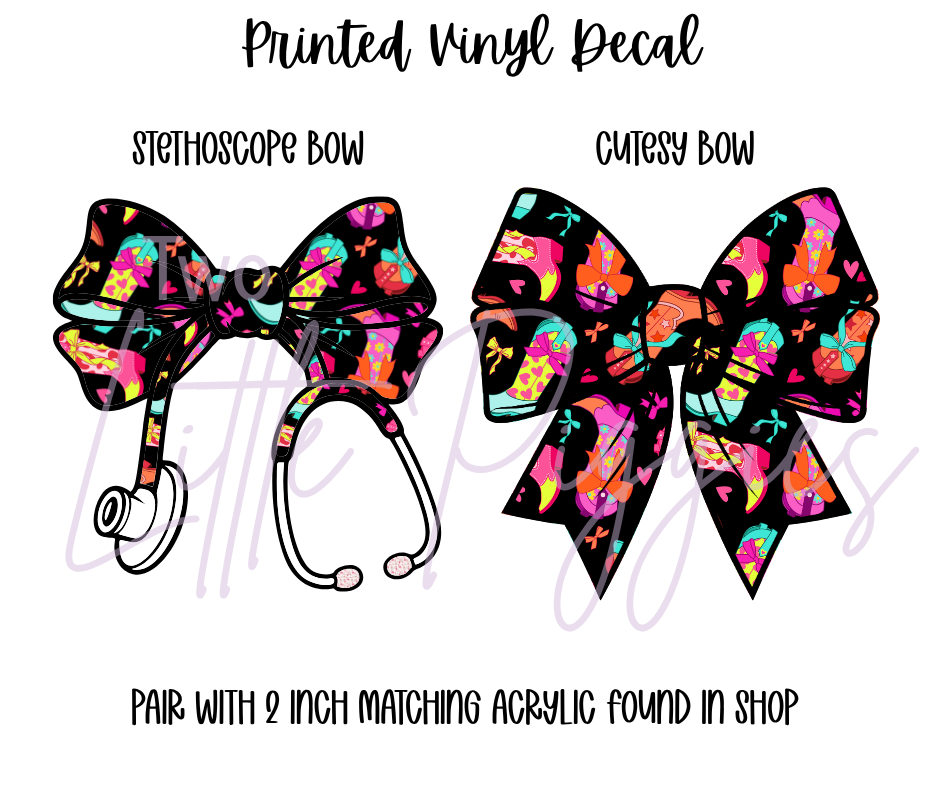Printed Vinyl - Neon Cowgirl Boots