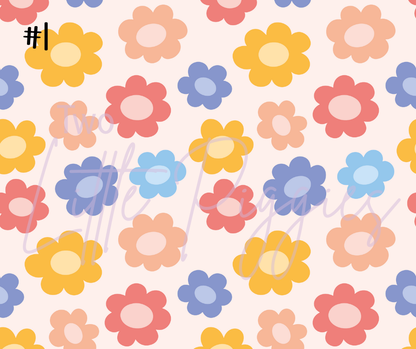 Printed Vinyl - Checkers and Flowers