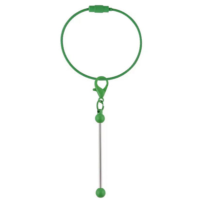 Keychain Cable Loop with Beadable Bar and Screw Lock (3pc)