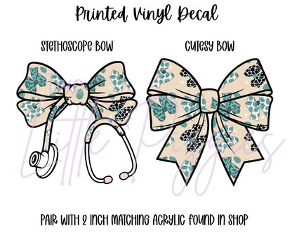 Printed Vinyl - Western Teal Bows