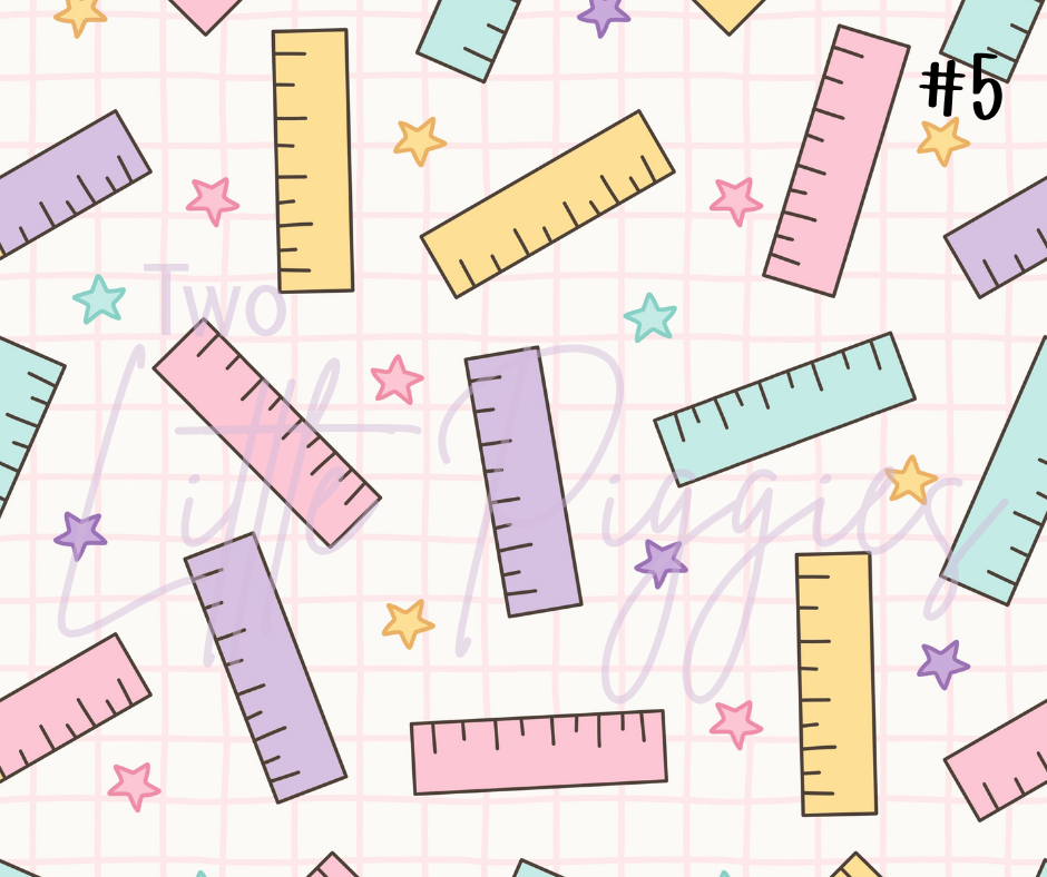 Printed Vinyl - Back to School - Pastel