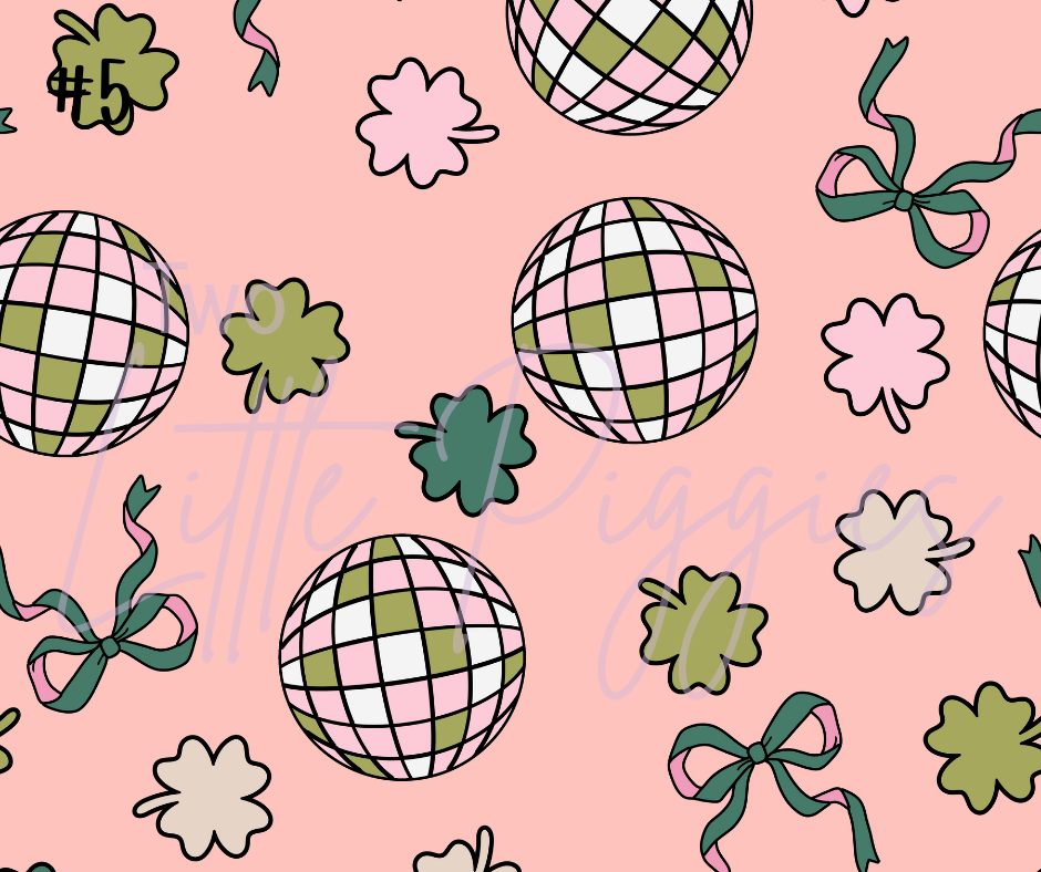Printed Vinyl - St. Patrick's - Bows, Disco, and Balloon Dogs