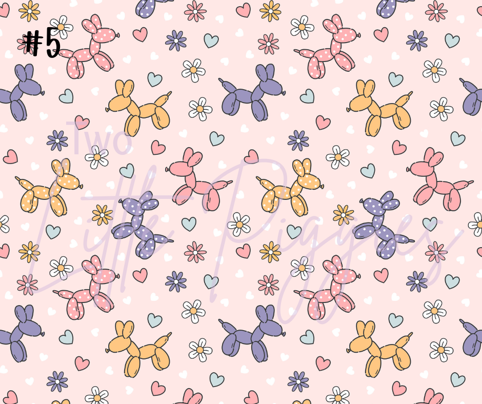 Printed Vinyl - Retro Balloon Dog - Purple