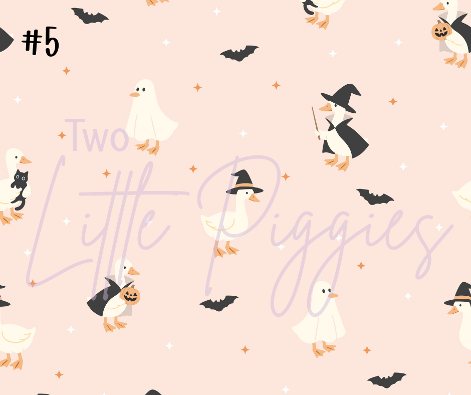 Printed Vinyl - Halloween Spooky Goose - Pink and Orange