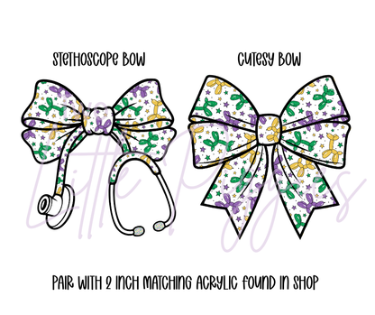 Printed Vinyl - Mardi Gras Balloon Dogs