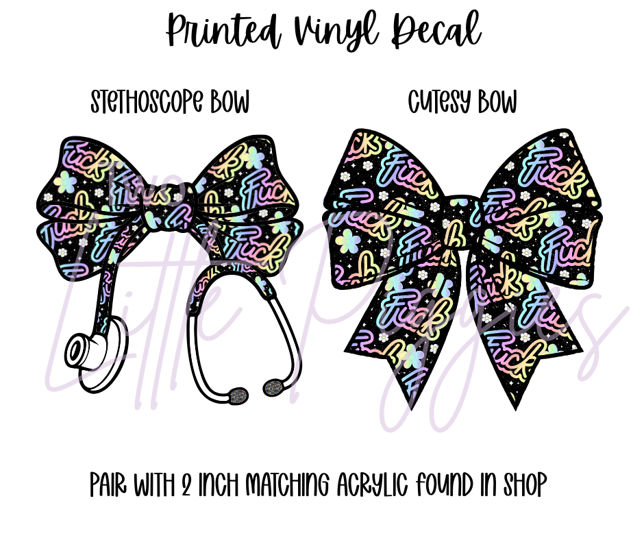 Printed Vinyl - Pastel Rainbow F*** on Black