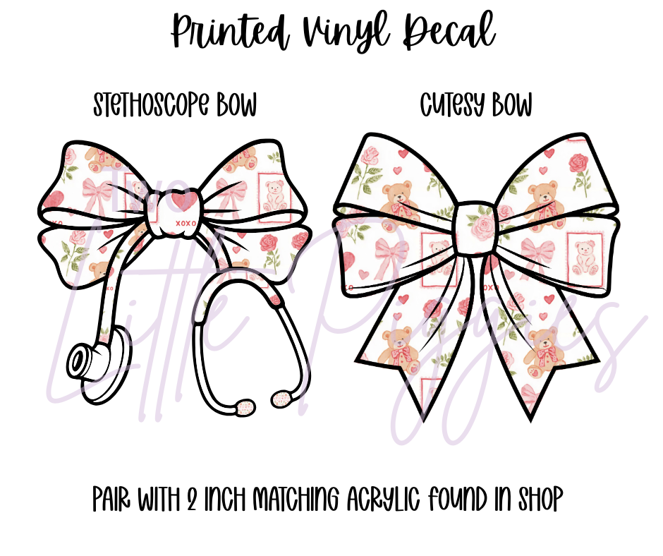 Printed Vinyl - Valentine - Teddy