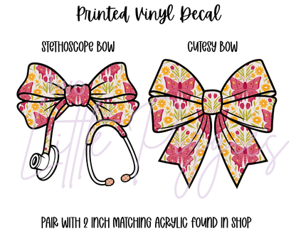 Printed Vinyl - Moths and Tulips