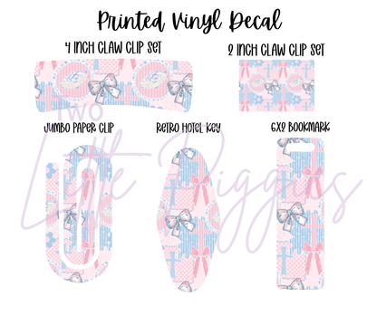 Printed Vinyl - Crosses and Bows