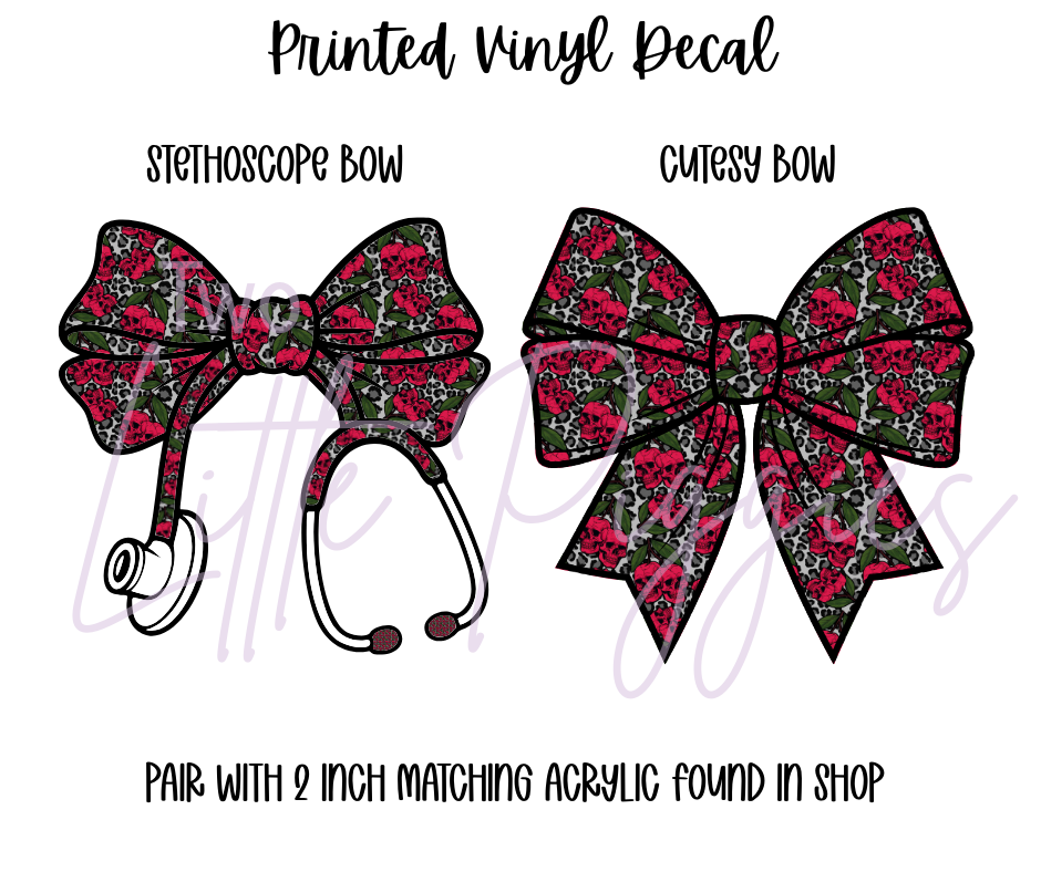 Printed Vinyl - Cherry Skulls