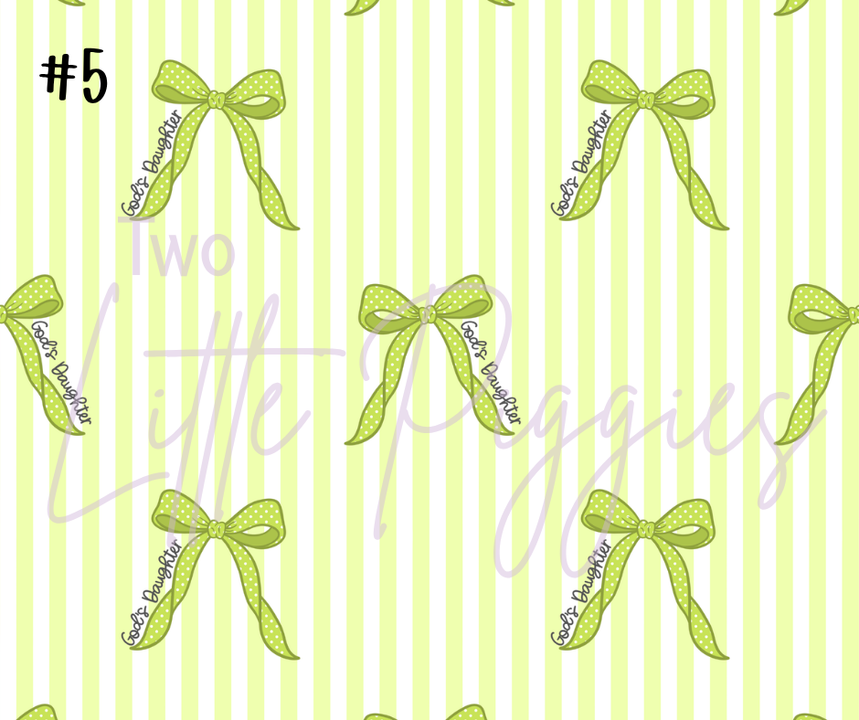 Printed Vinyl - God's Daughter Bows