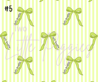 Printed Vinyl - God's Daughter Bows