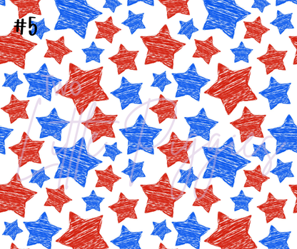 Printed Vinyl - 4th of July - Stars and Bows