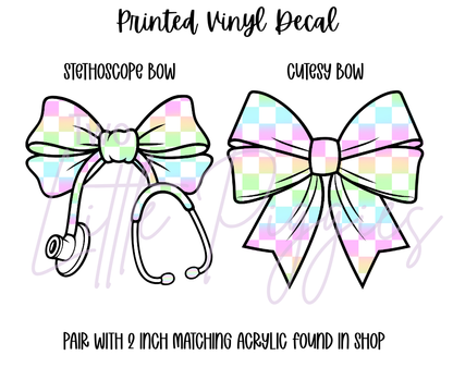 Printed Vinyl - Pastel Rainbow Checker